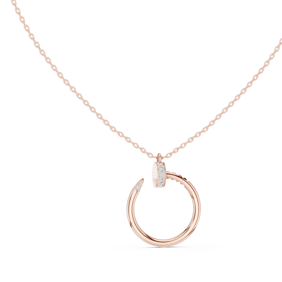 Rose Gold Hoop Pendant Necklace Minimal Ring Style