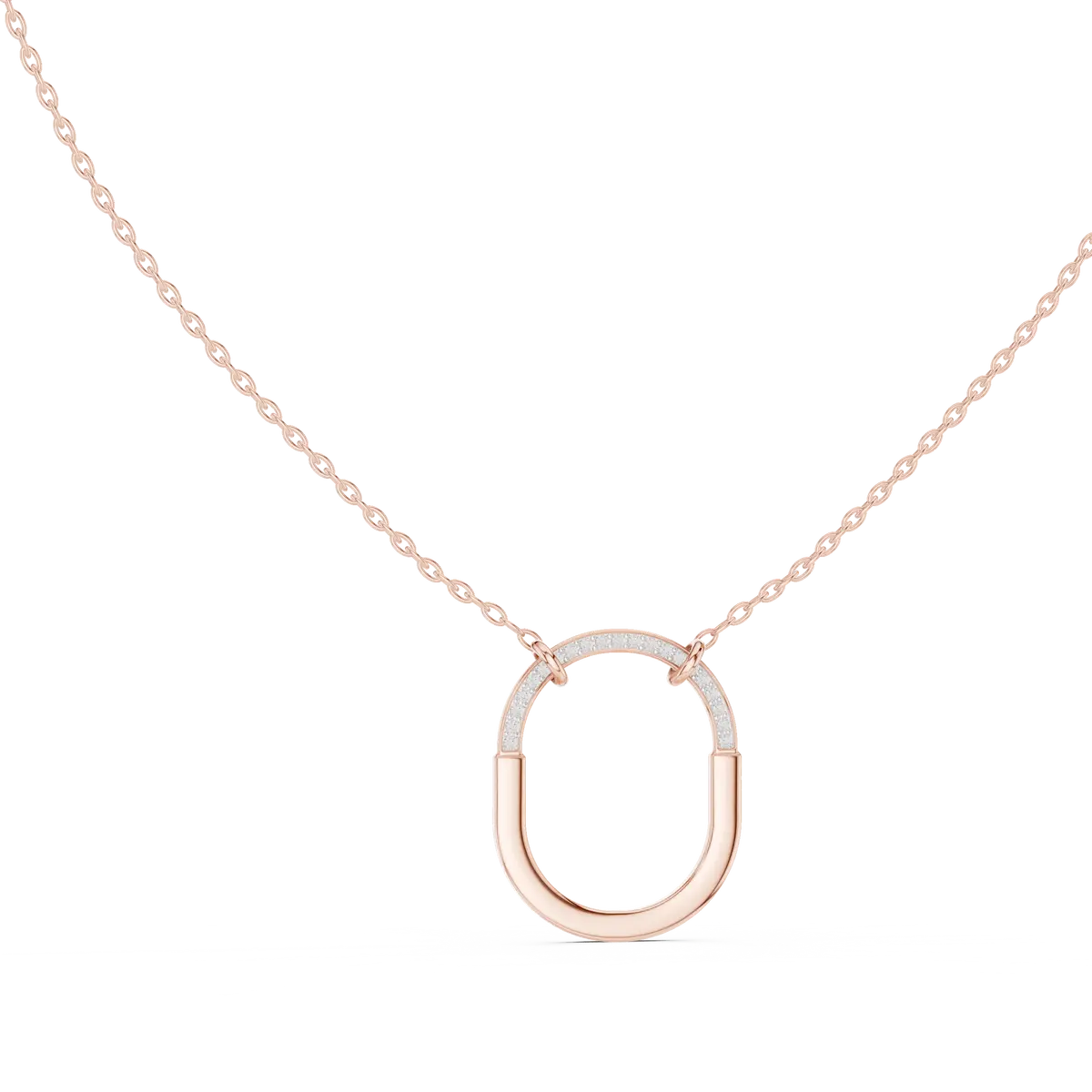 Oval Diamond Necklace  Simple Everyday  Pendant