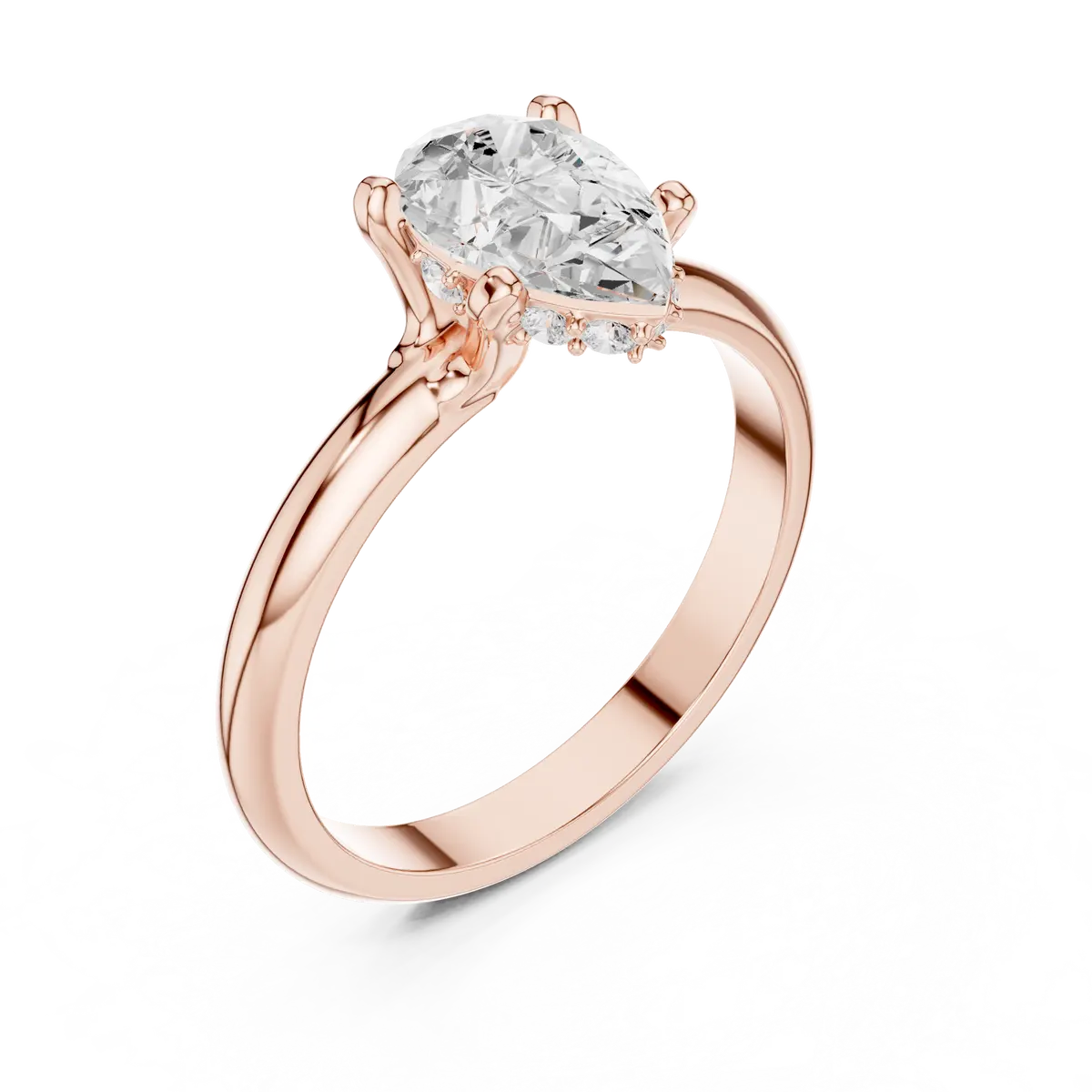Pear Shape Diomand Ring  Split SShak Desgin