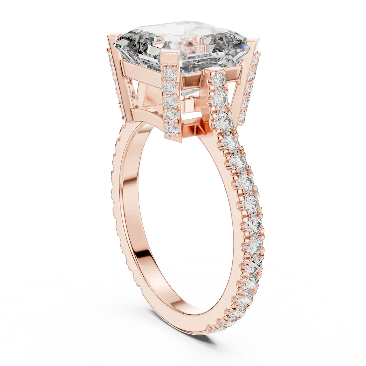 Square Step Cut Diamond Ring Classic Setting