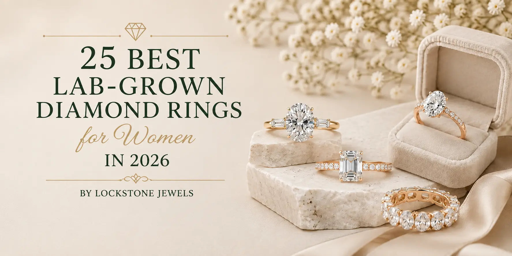 Best lab-grown diamond ring styles for women in gold.