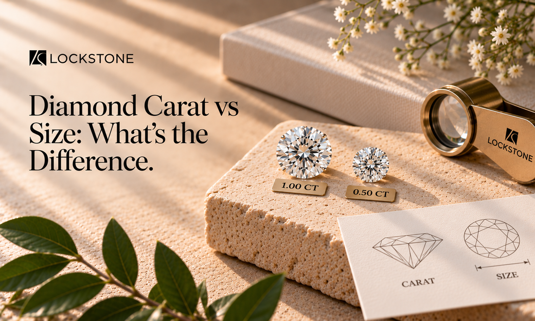 Diamond carat and size differences to know in different shapes like round and oval.