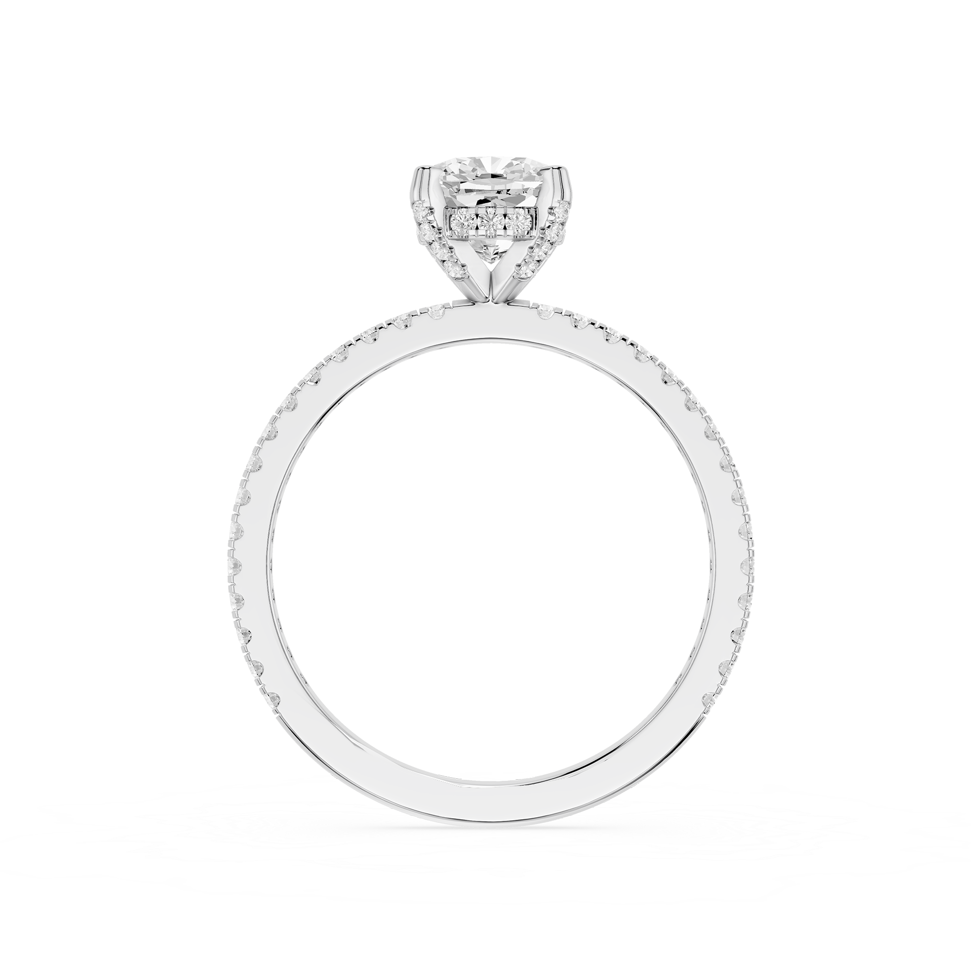 Diamond ring with a white background