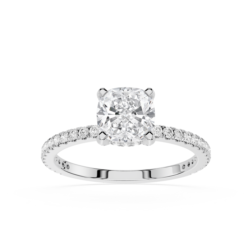 Diamond ring with a white background