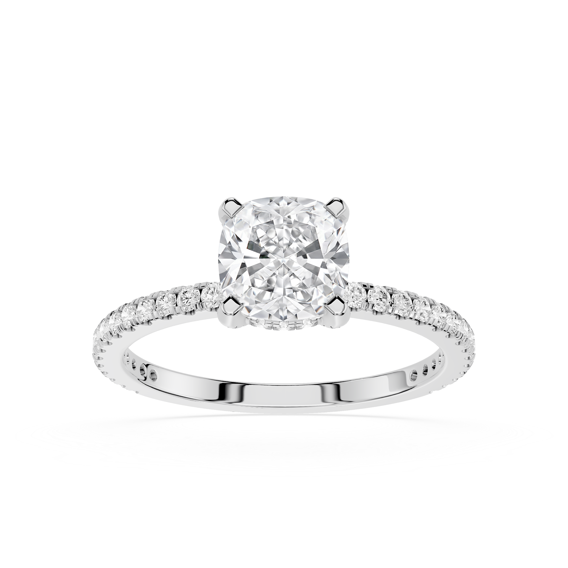 Diamond ring with a white background