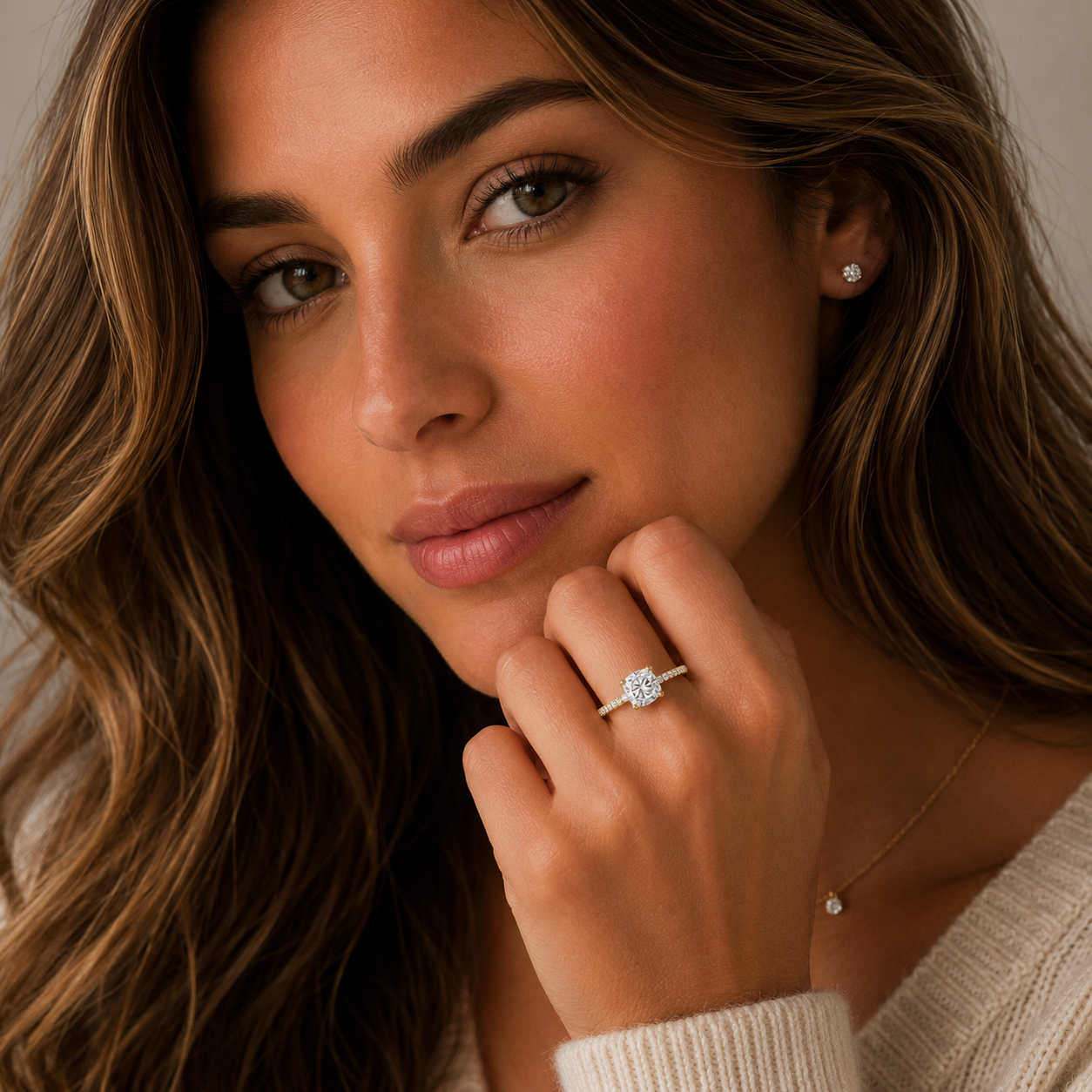 1 Carat Cushion Diamond Engagement Ring
