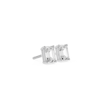 Pair of diamond stud earrings on a white background