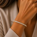 Lab Grown Round Diamond Half Tennis Bangle Bracelet