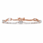 Bezel Set Emerald Cut 4 Carat Lab Grown Diamond Tennis Bracelet