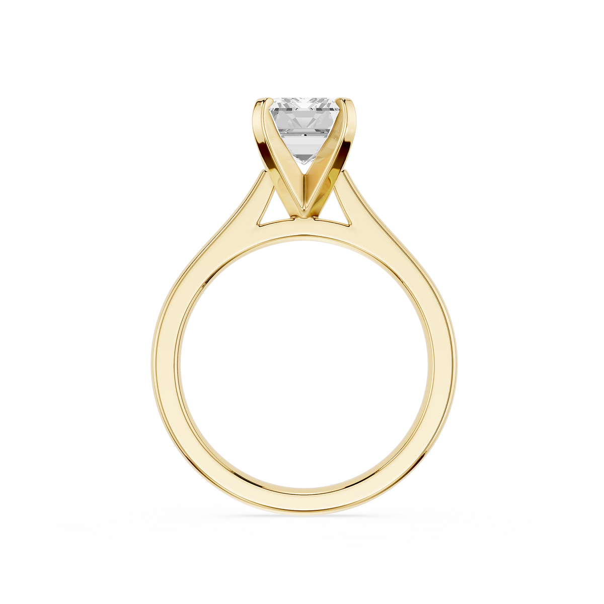 Back View Of Emerald Open Gallery Lab Diamond Solitaire Engagement Ring