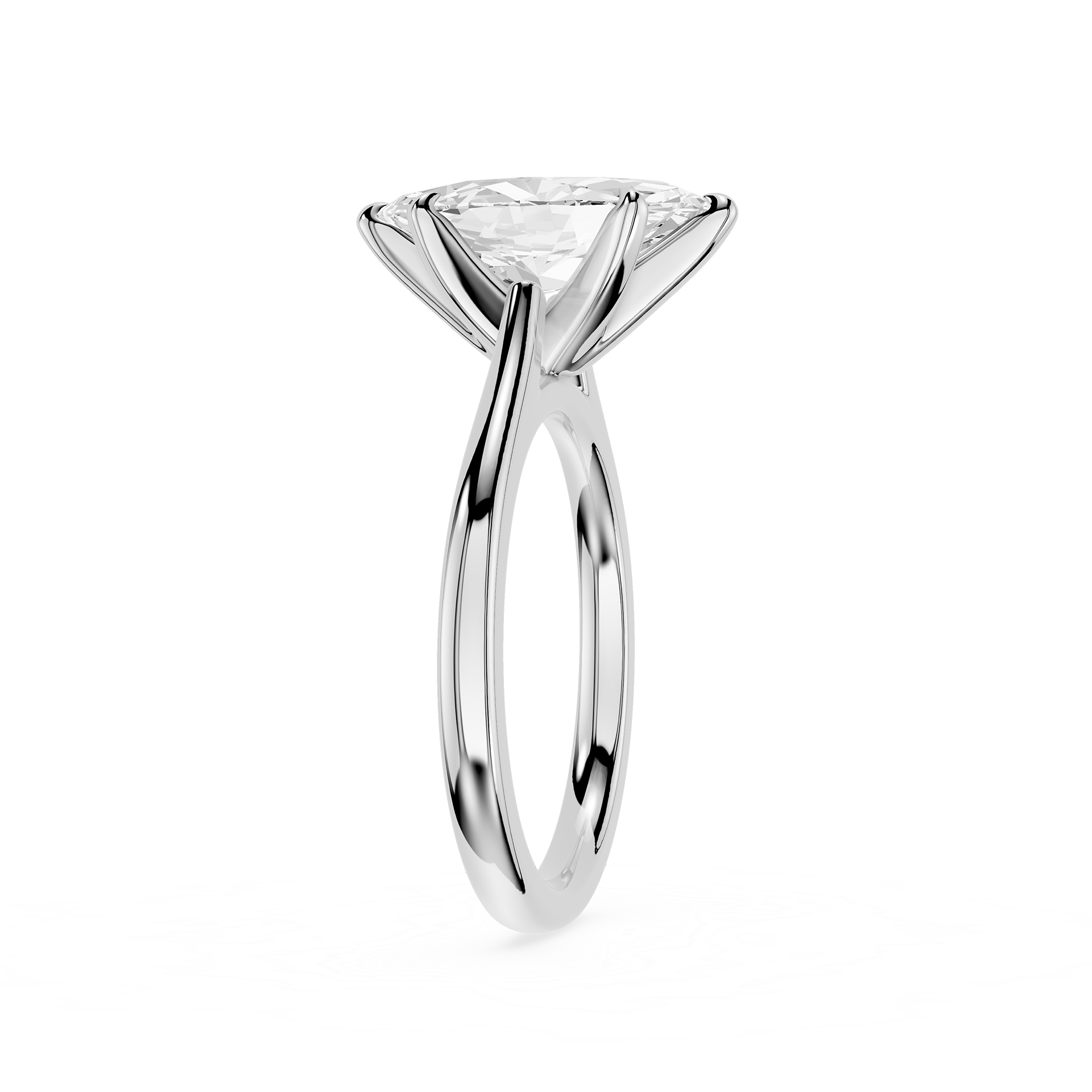 Diamond ring with a white background