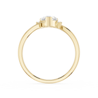 Yellow Gold 0.5 Ct Heart Cut Lab Diamond Bypass Engagement Ring for Women