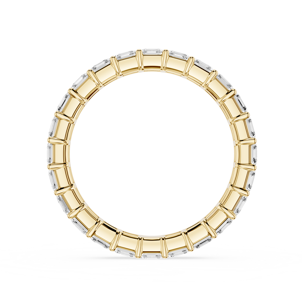 Rose gold ring with diamonds on a white background