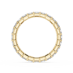 Rose gold ring with diamonds on a white background