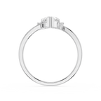 Diamond ring with a white gemstone on a white background