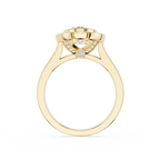 Gold ring with diamond on a white background