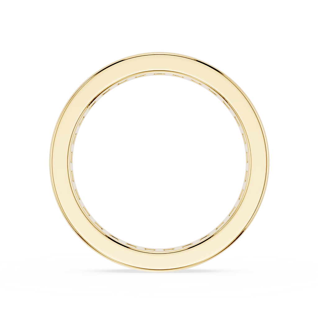 Gold ring with small diamonds on a white background