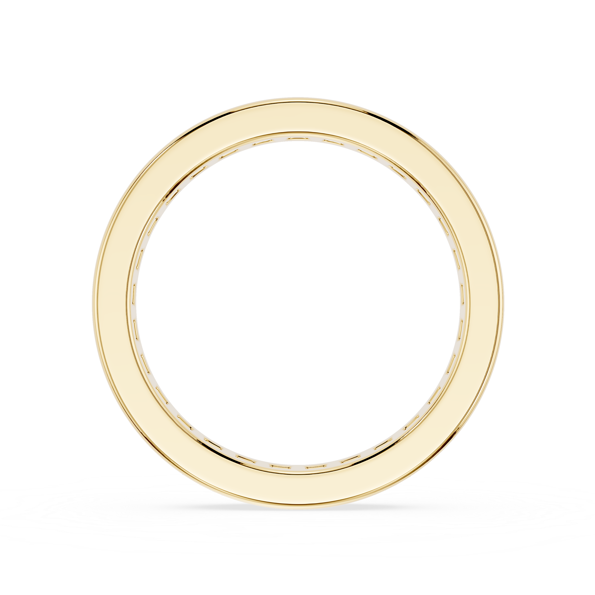 Gold ring with small diamonds on a white background