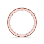 Rose gold ring with small stones on a white background