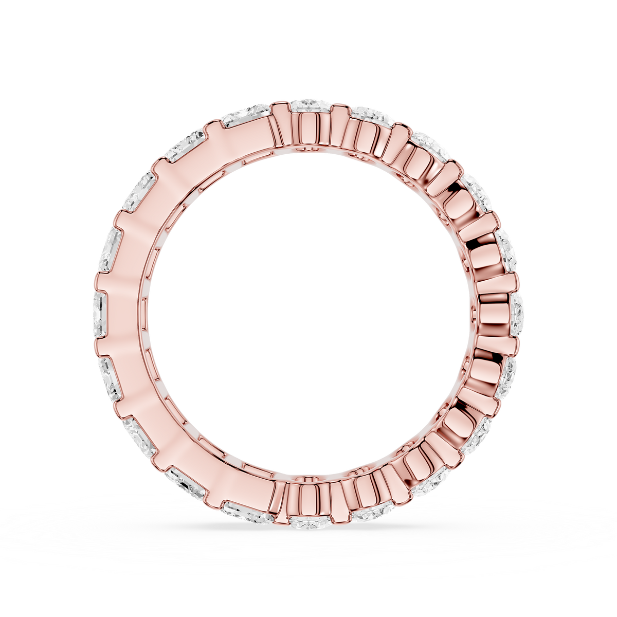 Rose gold 4.4 CT Emerald and Oval Cut Lab Grown Diamond Eternity Band