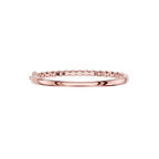 Rose gold ring with small diamonds on a white background
