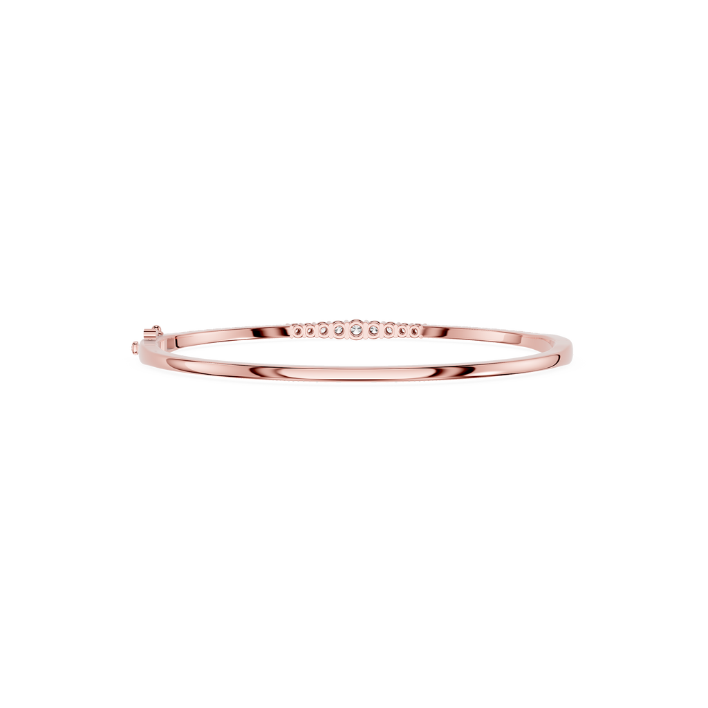 Rose gold bracelet on a white background