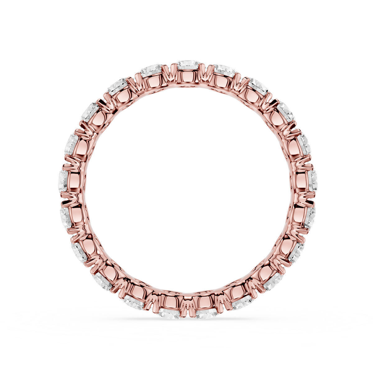 2 CT Round Cut Lab Diamond Scalloped Eternity Wedding Band