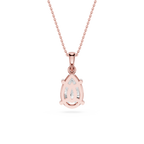 Back View Of Rose Gold 2 Ct Pear Shape Lab Grown Diamond Pendant in 4 Prong Setting