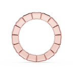 A yellow gold eternity ring featuring a continuous row of small, scalloped-cut clear gemstones, presented on a clean white background.