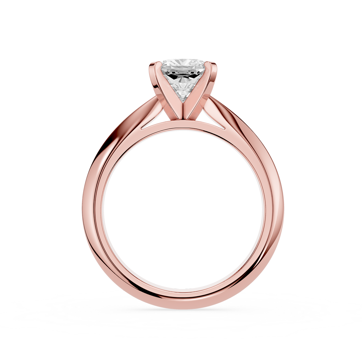 Rose gold Cushion Cut Lab Grown Diamond Solitaire Engagement Ring