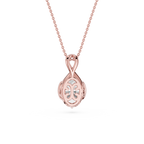 Rose gold necklace with a pendant on a white background