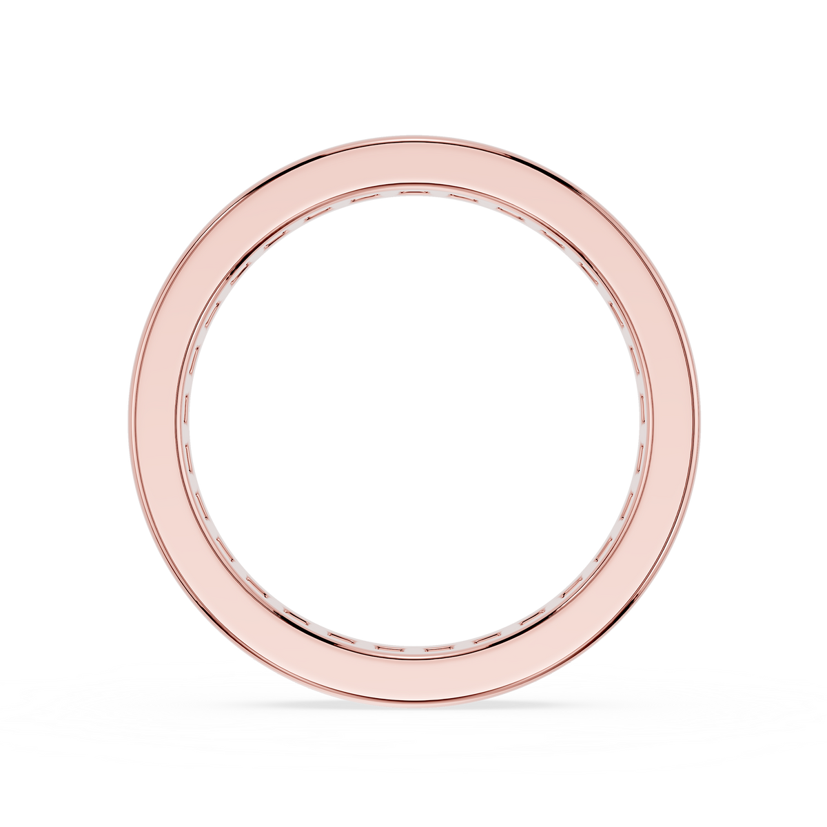 Rose gold ring Princess Cut Lab Diamond Channel Set Eternity Wedding Band