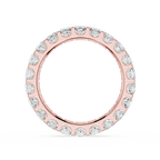 A Rose gold eternity ring paved with square-cut clear diamonds, shown on a clean white background.