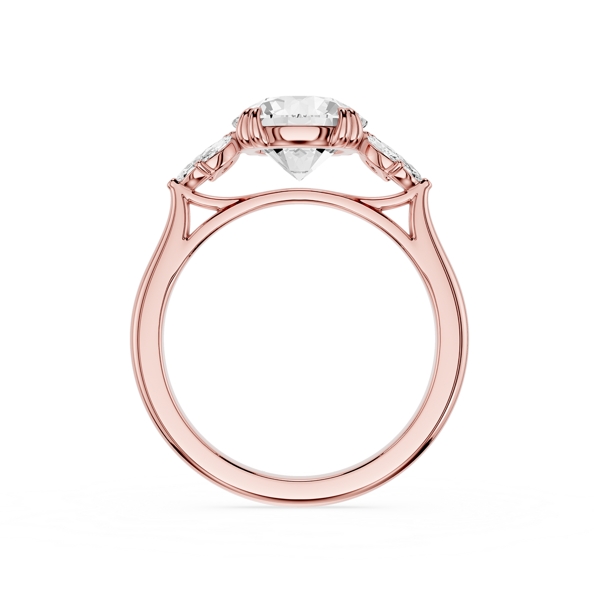  Round Cut Lab Diamond Floral Marquise Engagement Ring