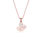 Rose gold necklace with a heart-shaped pendant on a white background