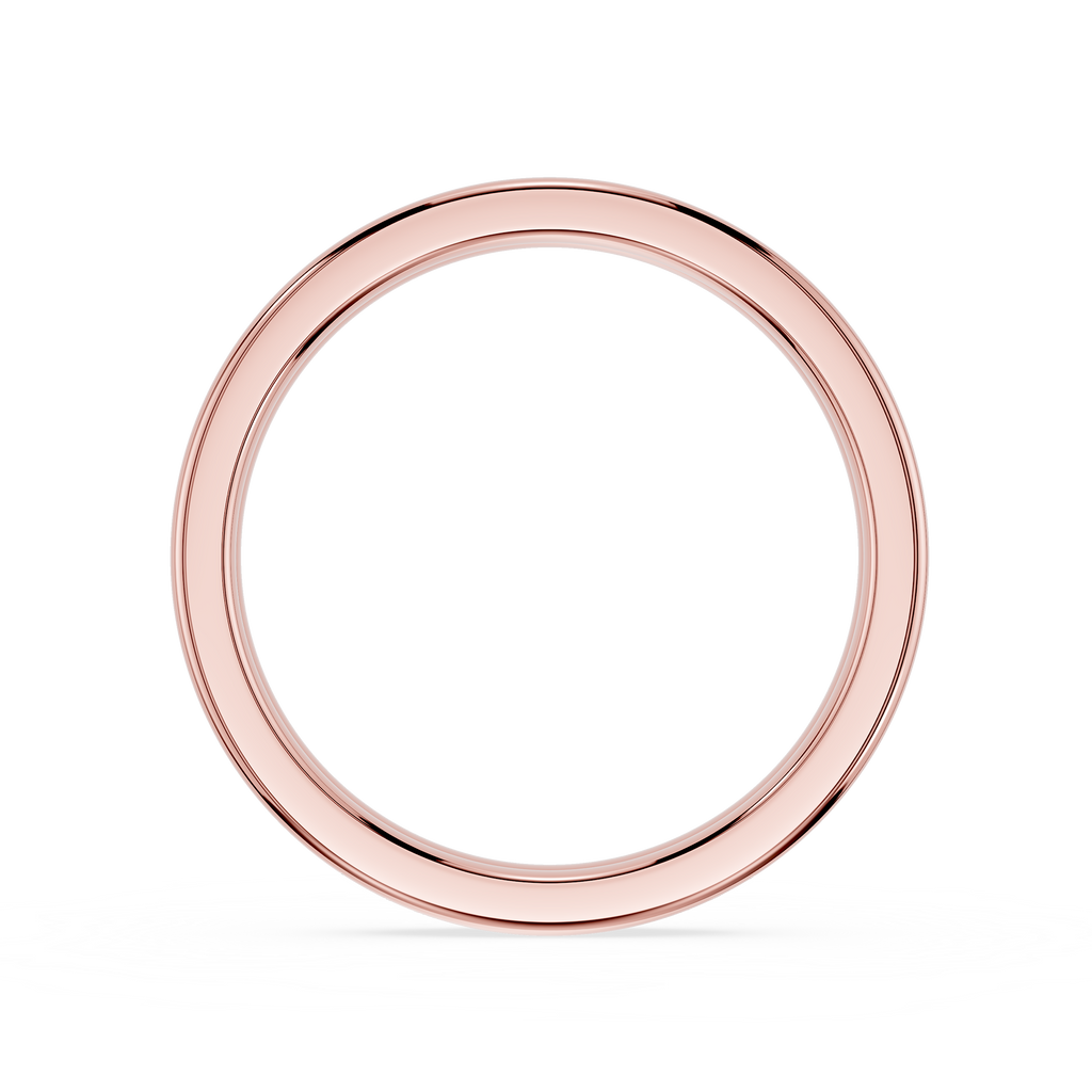 Rose gold ring with small stones on a white background