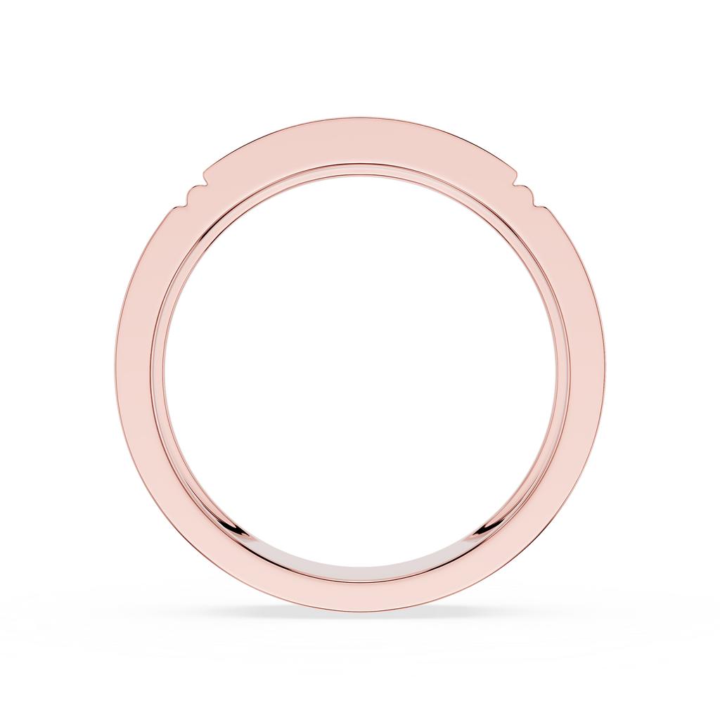 Rose gold ring on a white background