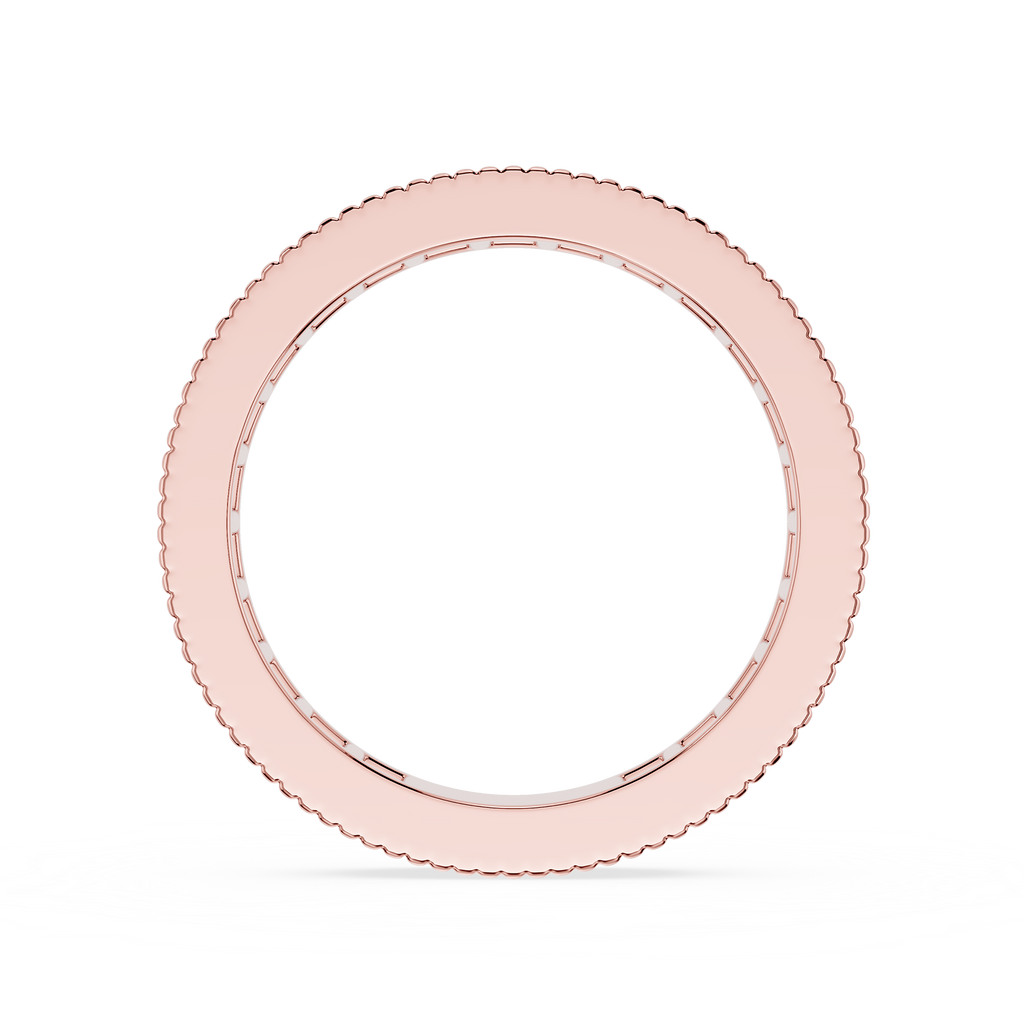 Gold ring with small diamonds on a white background