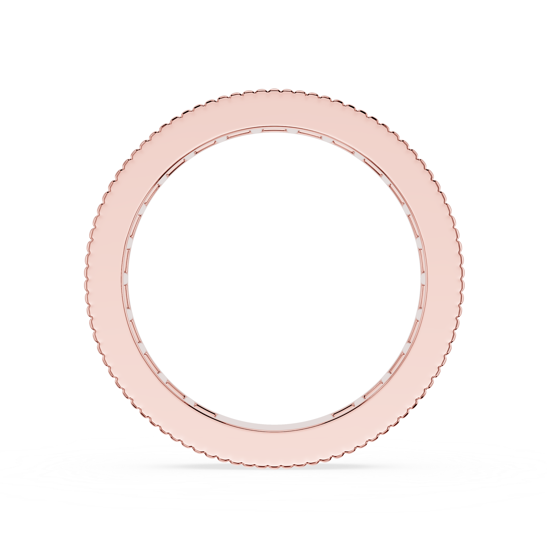Gold ring with small diamonds on a white background