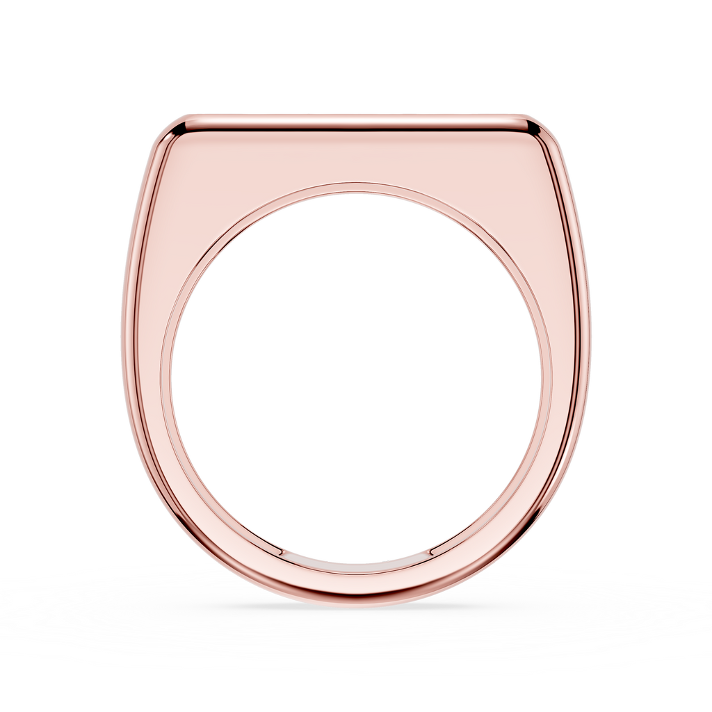 Rose gold ring on a white background