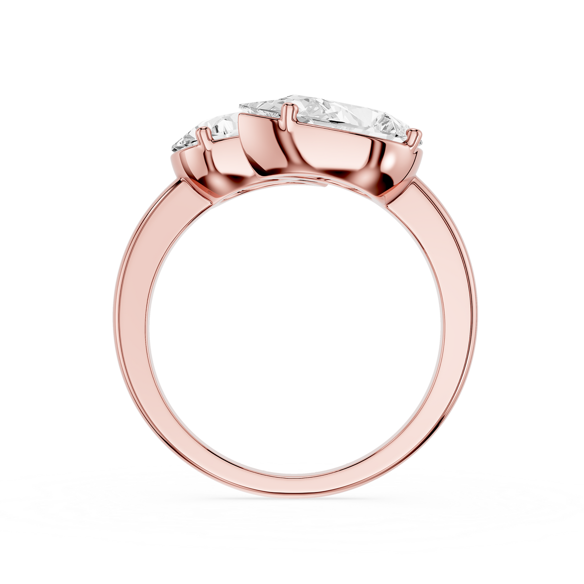 Two Stone Pear Cut Toi et Moi Lab Diamond Engagement Ring