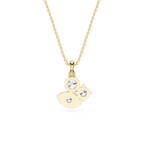 Gold necklace with a unique pendant on a white background