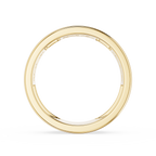 Back View Of Yellow Gold Round Cut Lab Grown Diamond Flush Set Men’s Wedding Band