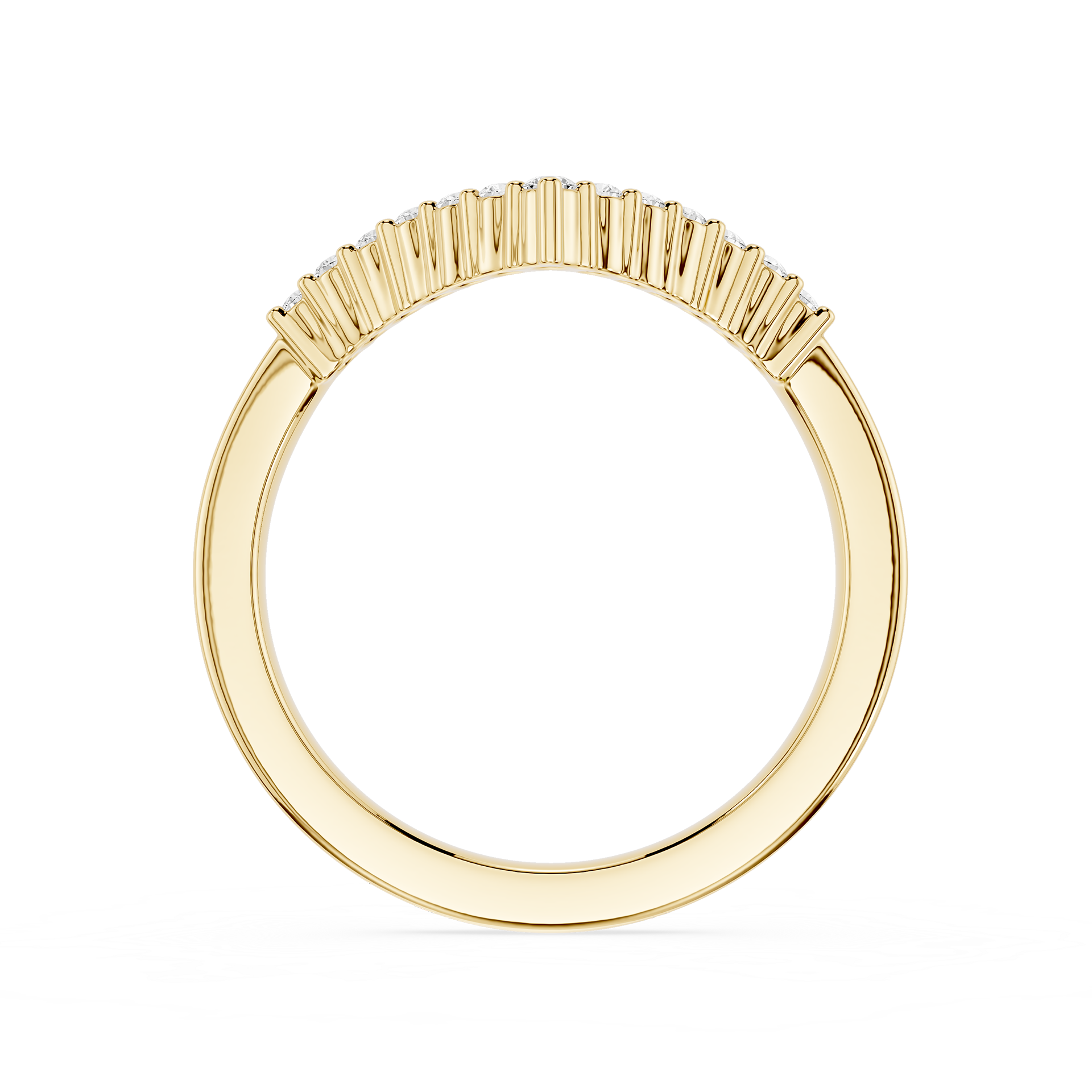 Gold ring with a unique design on a white background