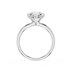 Silver ring with a diamond on a white background