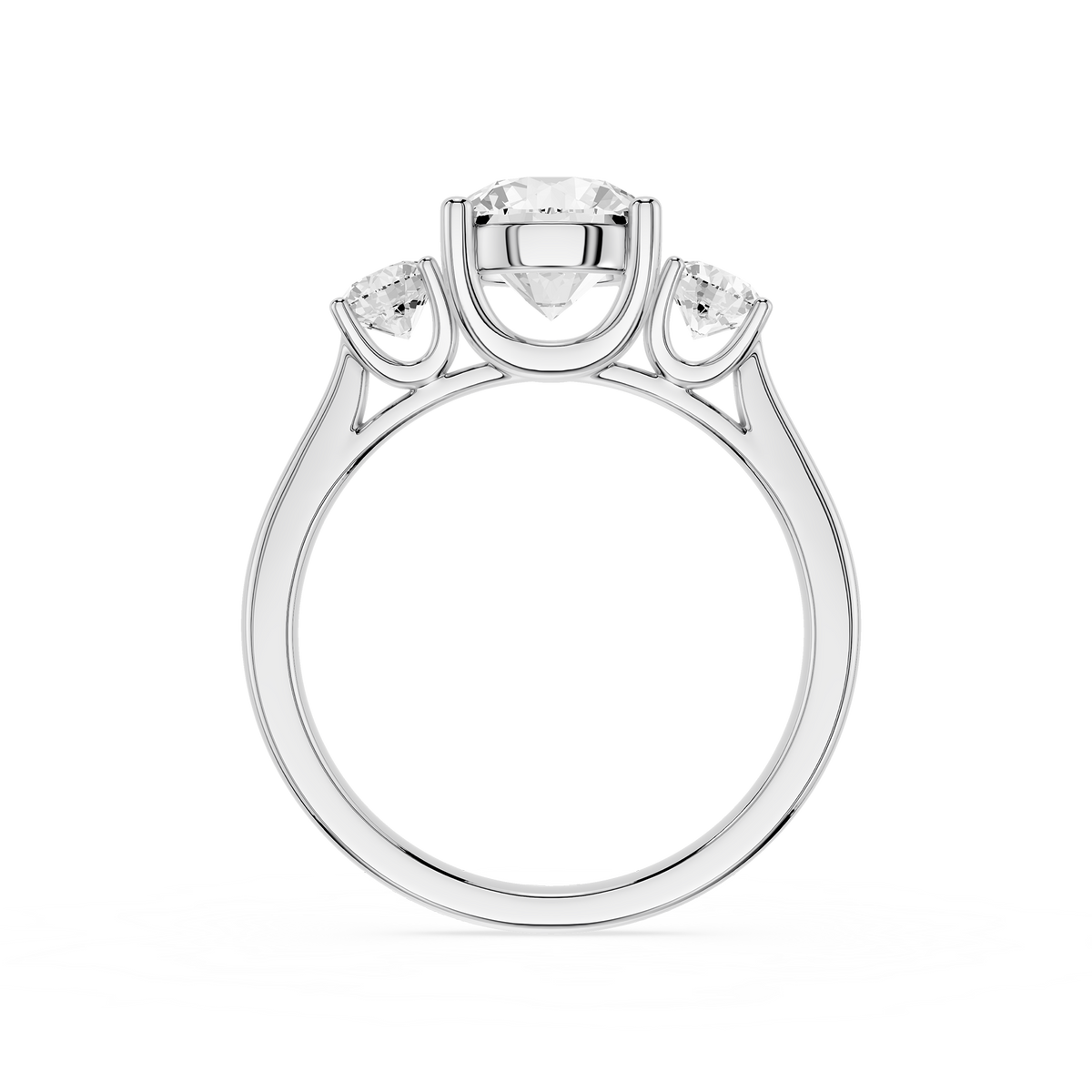 White Gold 2 CT Trilogy Round Cut Lab Grown Diamond Engagement Ring