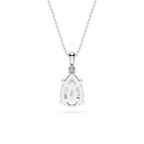 Back View Of White Gold 2 Ct Pear Shape Lab Grown Diamond Pendant in 4 Prong Setting
