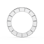 Silver ring with small diamonds on a white background