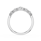 White Gold Double Row Graduated Round Lab Diamond Nesting Wedding Band