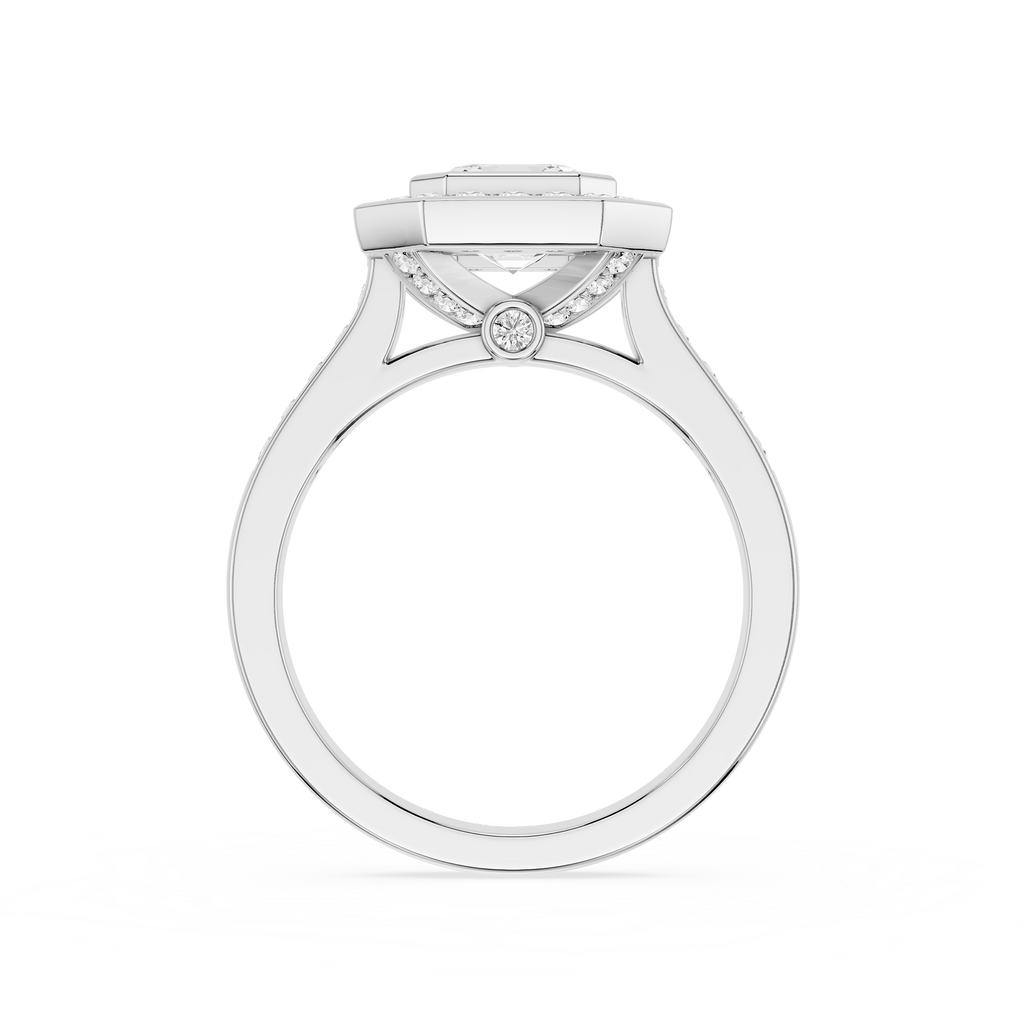 Diamond ring with a white background